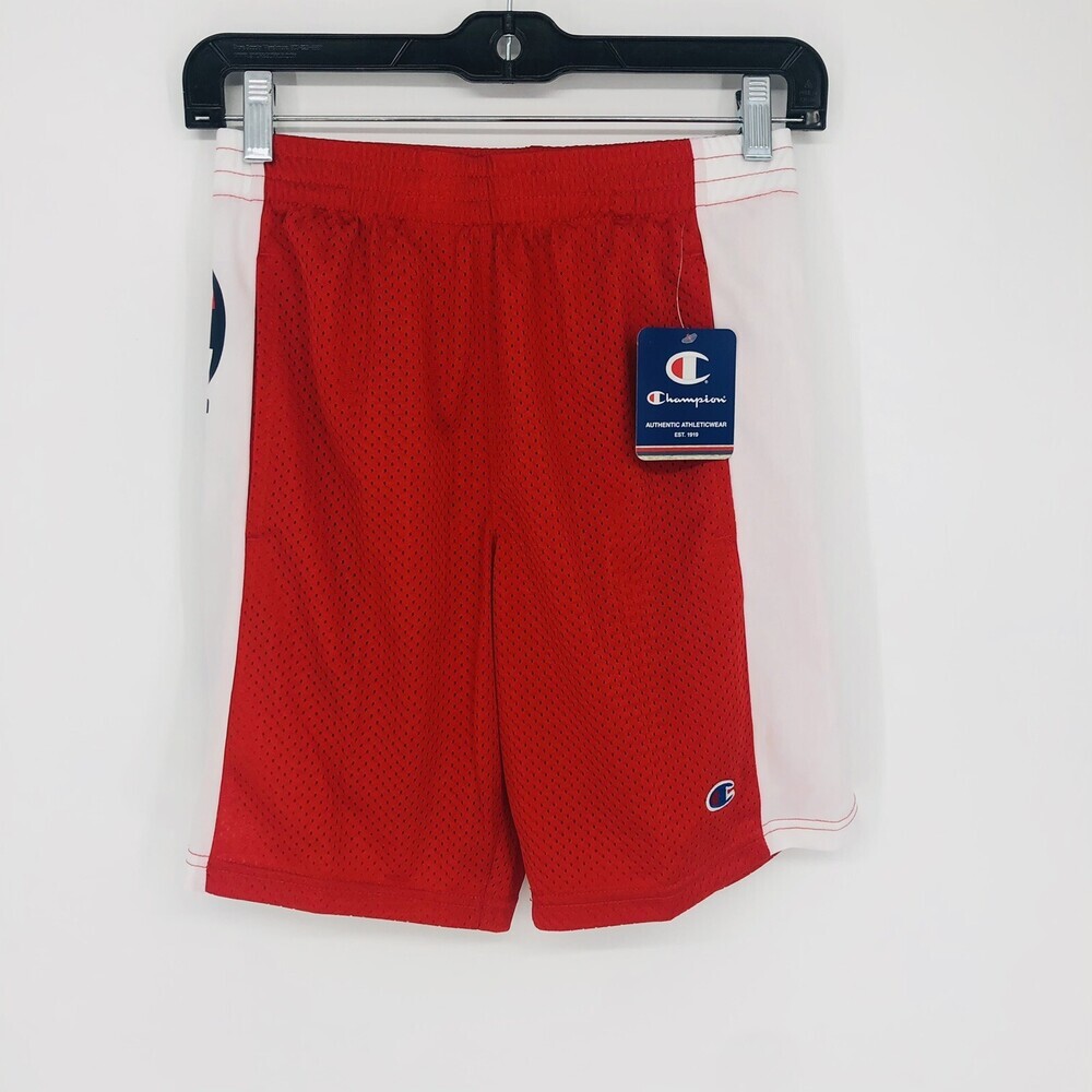 Champion Big Boys Heritage Script Mesh Short Scarlet Red Pocket Basketball Short